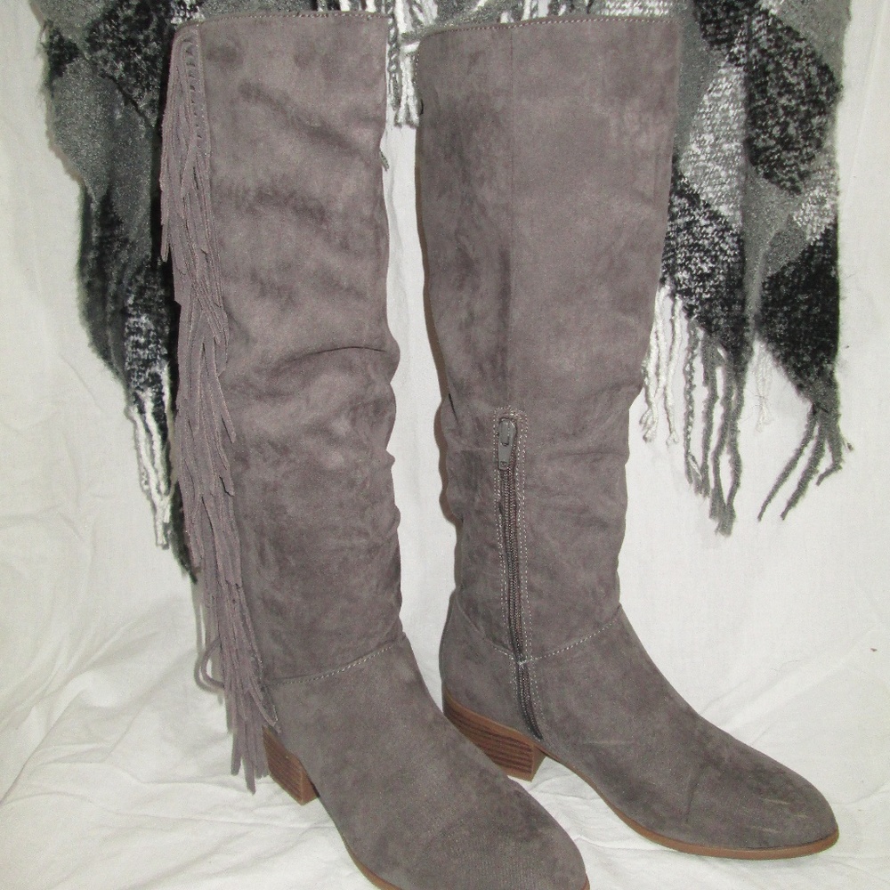 Gray Suede Boots